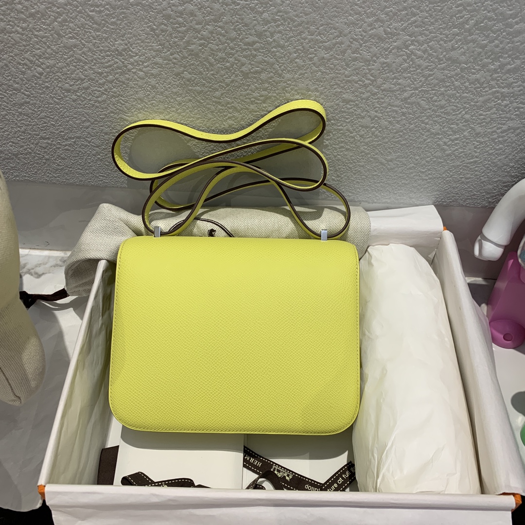 에르메스 콘스탄스18 레몬 옐로우 은장 앱송